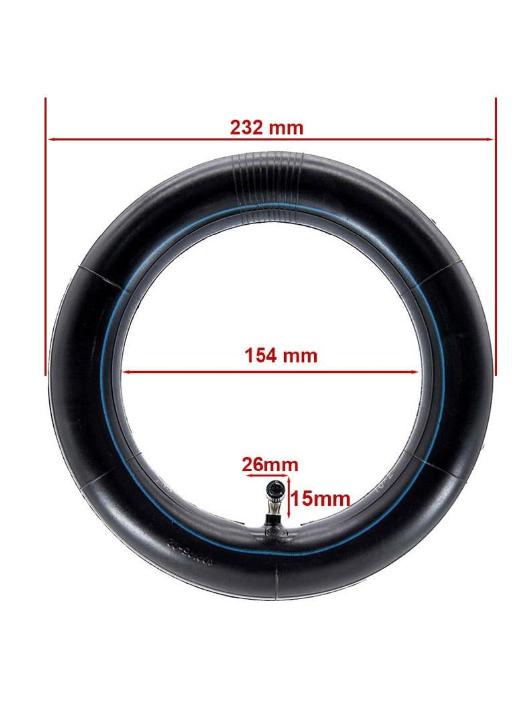 Inner Tube 10x2 with 90° Bent Valve for Electric Scooters