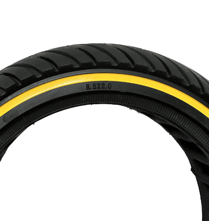 Solid 8.5-Inch Tire with Yellow Stripe for Xiaomi Scooters