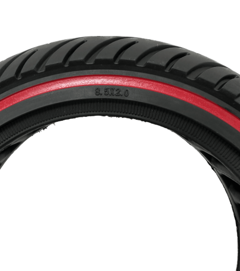 Solid 8.5-Inch Tire with Red Stripe for Xiaomi Scooters
